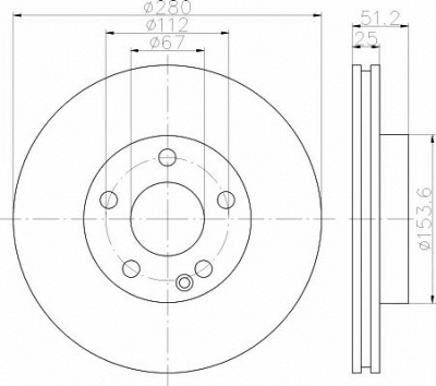 HELLA PAGID 8dd355119601 -  Тормозной диск